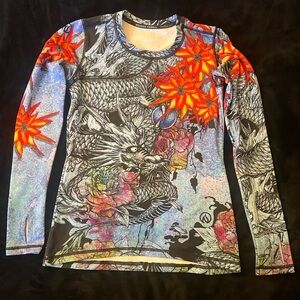 INKnBURN Blue RYU pullover (fleece) with thumbholes